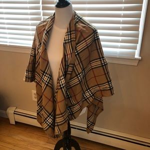 Plaid Cape Sweater